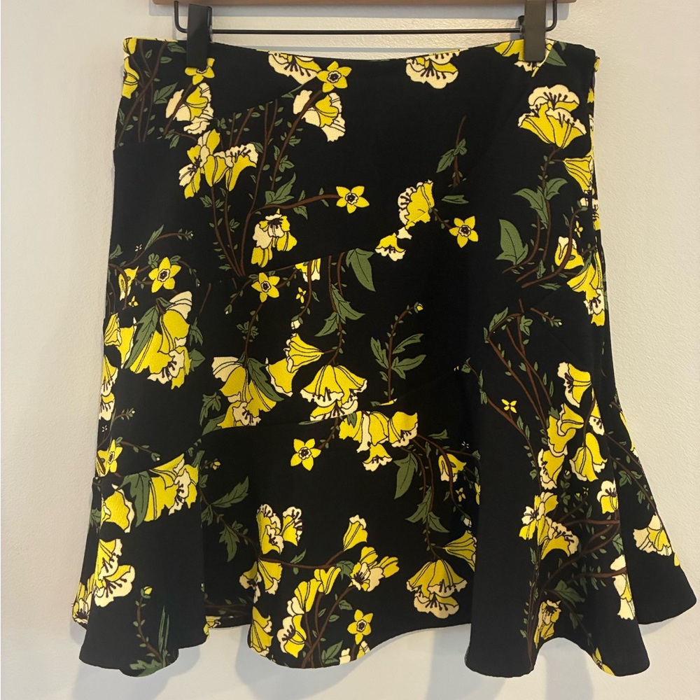 Target x Who What Wear Black and Yellow Floral Skirt